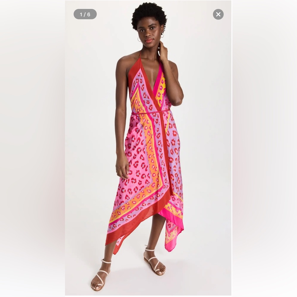 Farm Rio Maxi Leopard cover up dress (generous XS)